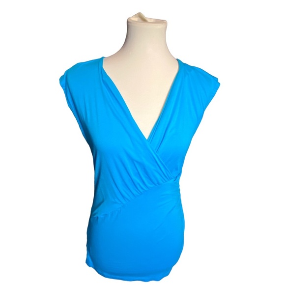Ann Taylor Tops - Ann Taylor Blue Ruched Blouse